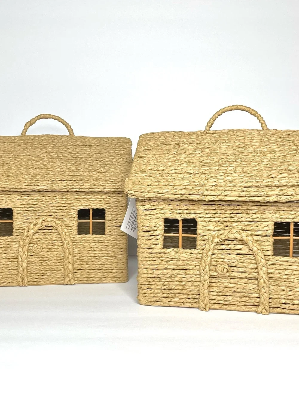 Set of 2 Viral Target Bullseye Playground Woven House Storage Bag Baskets
